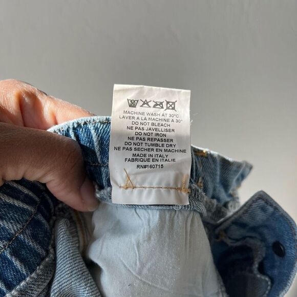 Retrofete Myla Acidwash High Rise Tapered Light Denim Jogger Jeans Size 24 - Picture 12 of 12